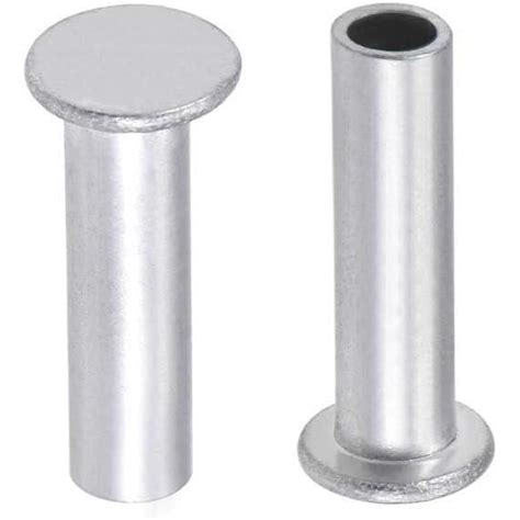 Lot De 100 Rivets Semi Tubulaires En Aluminium À Tête Plate Argenté 5 X