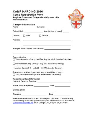 Fillable Online Campharding Campers Registration Form Docx