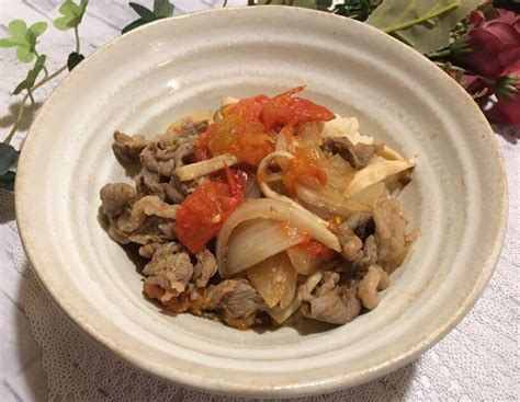 ホットクック・レシピ【牛肉トマト丼（ホットクック部）の作り方】酸味の効いたさっぱりどんぶり！