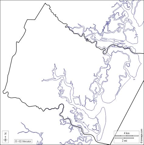 Condado de Glynn mapa livre mapa em branco livre mapa livre do esboço