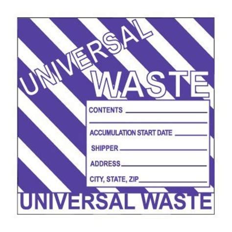 National Marker Co Hazardous Waste Vinyl Labels Universal Waste