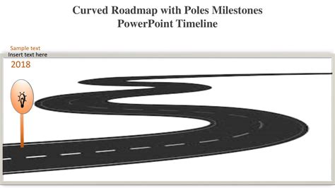 Curved Roadmap Poles Milestones Powerpoint Template Slidevilla