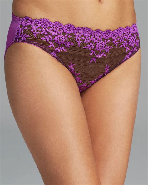 Wacoal Bikini Embrace Lace In Brown Coffee Bean Purple Lyst