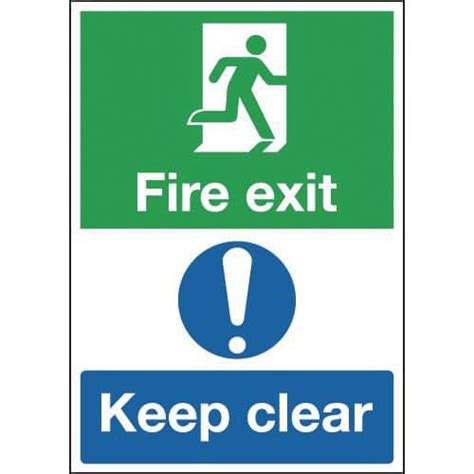 Fire Exit Keep Clear Safety Sign Rigid Plastic X Mm Lab