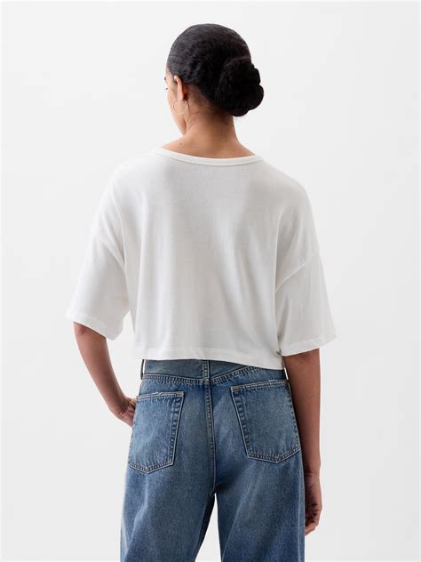 Oversized Cropped T Shirt Gap