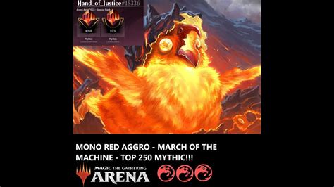 168 Mythic Mono Red Aggro TOP 1200 Mythic Standard MTG Arena