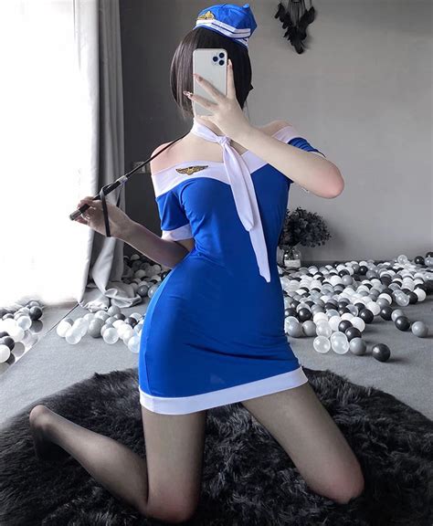 Womens Sexy Stewardess Cosplay Costumes Flight Attendant Etsy