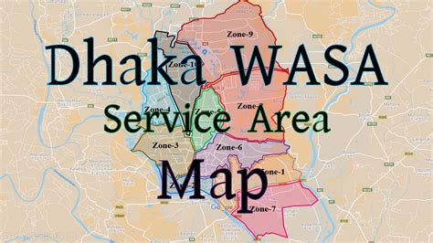 Dhaka Wasa Service Area Map ঢাকা ওয়াসার সকল জোনের বাউন্ডারী ম্যাপ