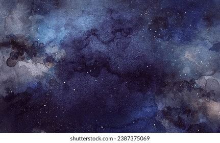 Cosmic Watercolor Illustration Colorful Space Background Stock