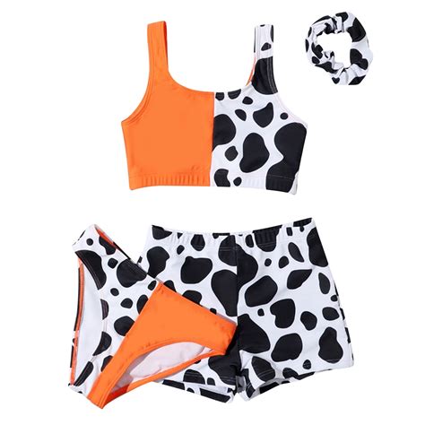 PEASKJP Girls Swimsuit Bikini Set Piece Girl Bathing Suits Color Block Cutout Swimwear With