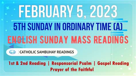 February English Sunday Mass Readings Th Sunday In Ordinary