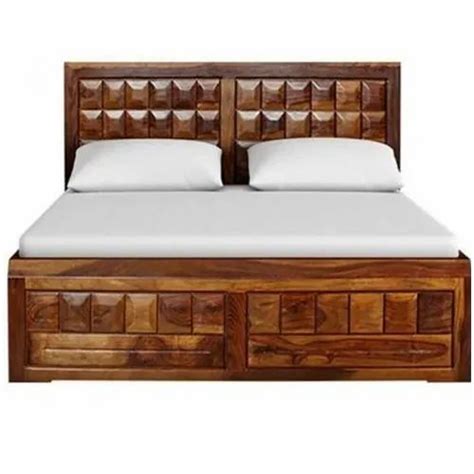 Malik Furniture Oak Wood Wooden Polished Double Bed With Storage At Rs