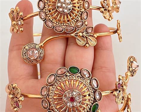 Antique Kundan Polki Baju Band Indian Wedding Jewelry Vanki Etsy