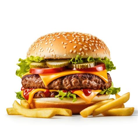 Premium Photo Photo Of A Cheeseburger Isolated On White Background