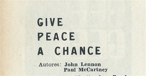 Regresso Ao Passado Plastic Ono Band Give Peace A Chance