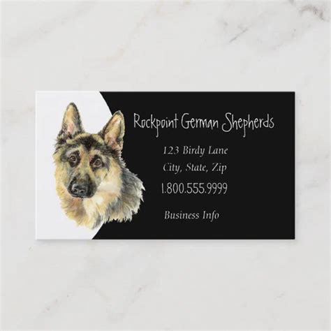 custom german shepherd dog breeders business card zazzle