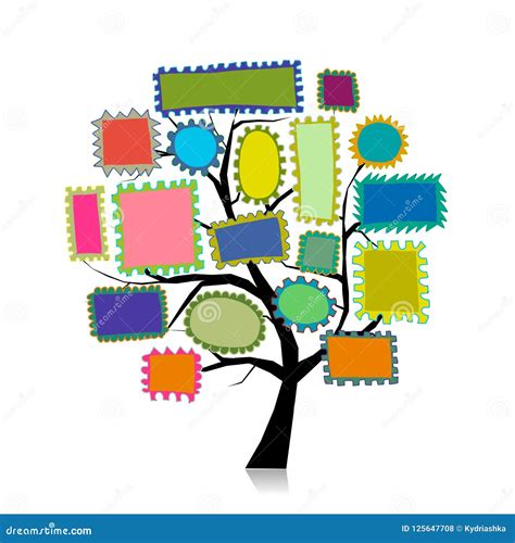 Post Stamp Tree for Your Design Stock Vector - Illustration of design ...