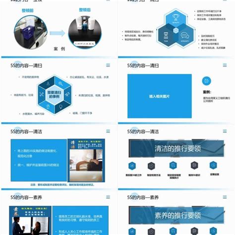 蓝色企业管理5s推行培训ppt模板ppt模板 【ovo图库】