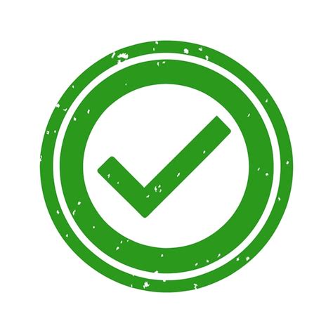 Premium Vector Grunge Texture Green Approved Tick Mark Circle Stamp