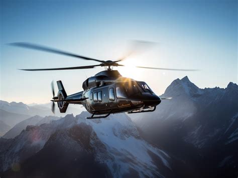 Premium AI Image | Leonardo AW169 Helicopter Above the Mountains