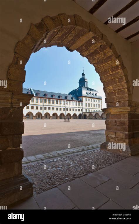 Courtyard in Schloss Friedenstein Castle, Gotha, Thuringia Stock Photo ...