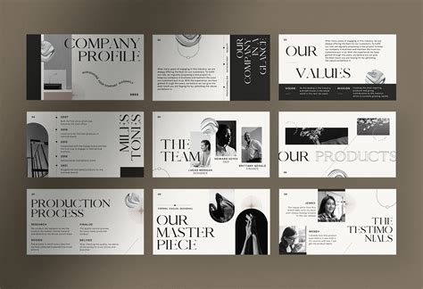 Monochromatic Elegant Company Profile Presentation Canva Design