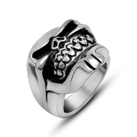 Bearded Skull Ring Titanium Steel Men S Domineering Personality Classical Women Single People In