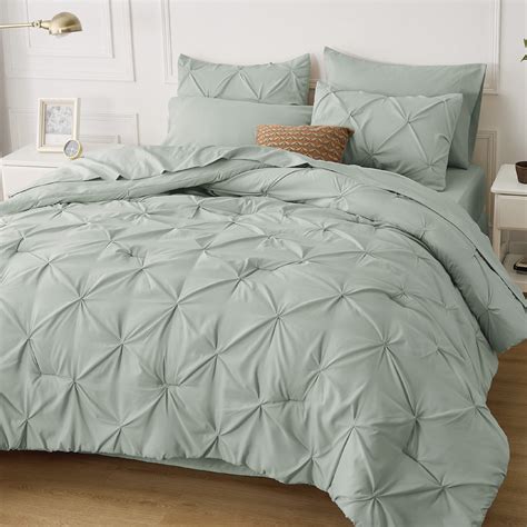 Bedsure Green Comforter Set Queen Bed In A Bag Queen 7 Pieces