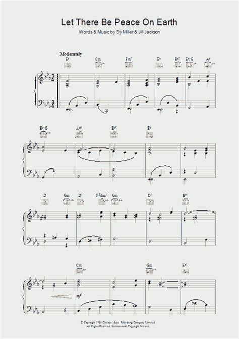 Let There Be Peace On Earth Piano Sheet Music