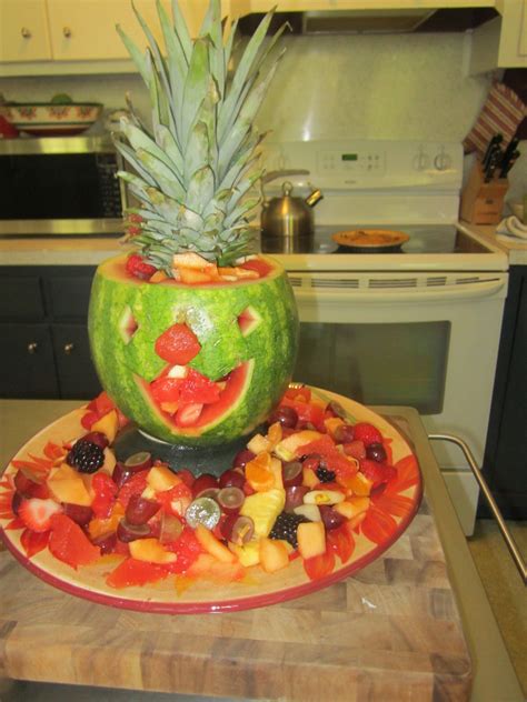 Watermelon Clown Fruit Bowl For My Grandsons First Birthday Party