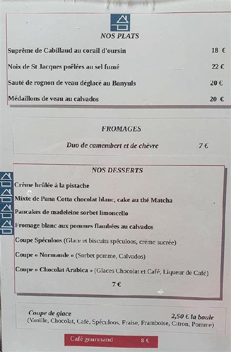 Menu At Restaurant L Essentiel L Aigle