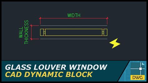 Louver Window Glass Autocad Dynamic Block Plan View Youtube