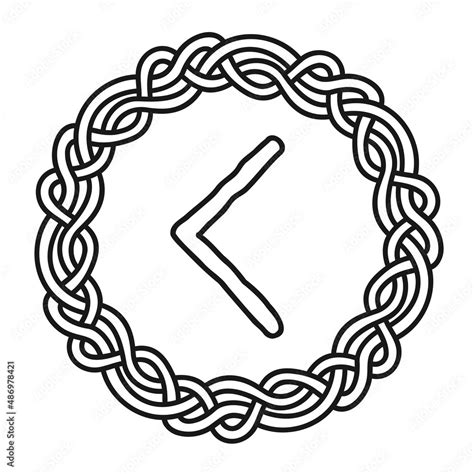 Rune Kenaz Kanu In A Circle An Ancient Scandinavian Symbol Or Sign