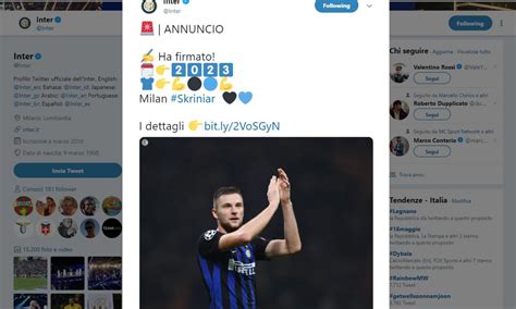 Inter Ufficiale Skriniar Ha Rinnovato Primapagina Calciomercato