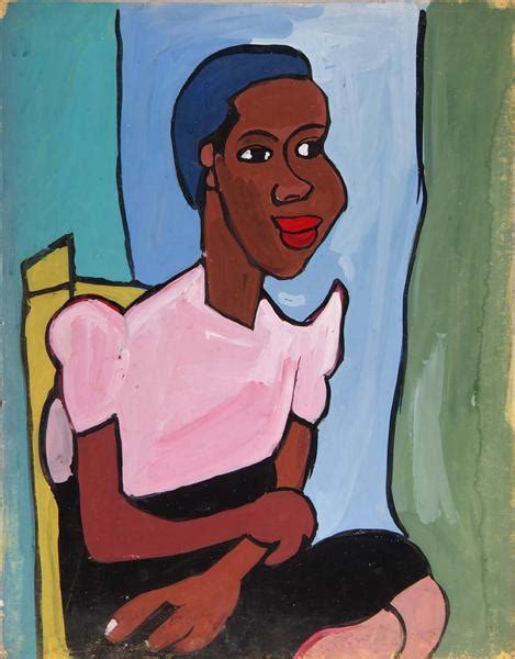 Woman With Pink Blouse In Yellow Chair William H Johnson