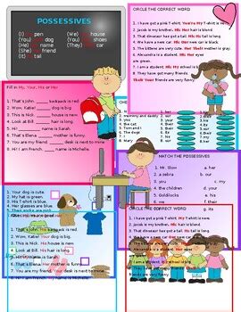 Possessive Adjectives With KEY By Asma Chihab TPT