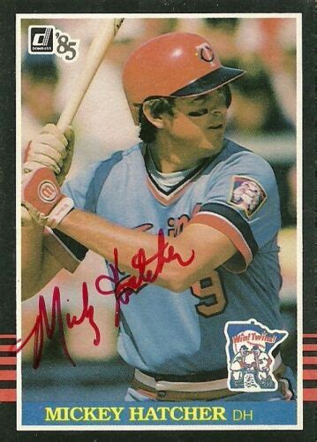 Mickey Hatcher Minnesota Twins Signed Autographed Donruss Card