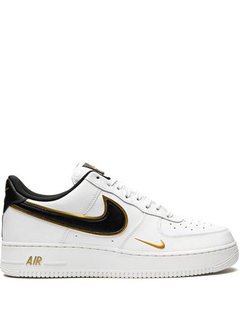 Nike Air Force 1 07 LV8 Double Swoosh White Black Gold Sneakers