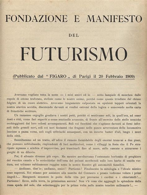 Futurist Manifesto T Marinetti Futuristic Manifesto Art Movement