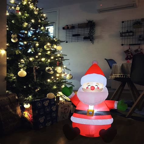 Christmas Inflatable Outdoor Sitting Santa Claus Happy Face Etsy