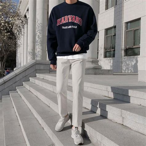 Oh Vintage Harvard Crewneck Xl Black Streetwear Men Outfits Mens