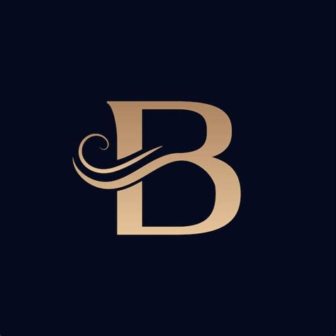 Peluquería oro belleza mujer logotipo letra b Vector Premium