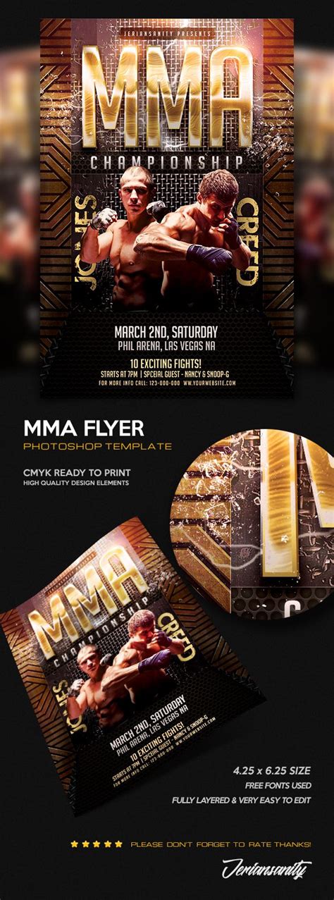 Mma Championship Flyer Flyer Graphic Design Templates Photoshop