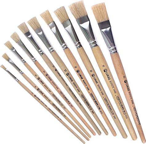 Lukas Lot De Pinceaux Plats Brosse Pour Peinture Acrylique Huile