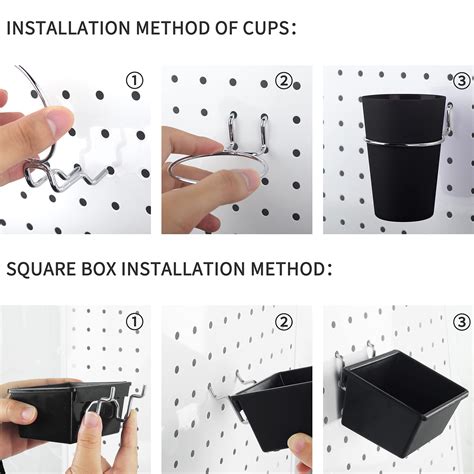 Buy 6 Sets Pegboard Bins Pegboard Cups With Hooks Pegboard Hooks