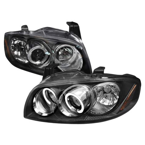 Nissan Sentra Dual Angel Eye Halo Projector Headlights Black