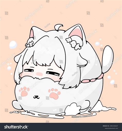 Illustration Happy Cute Anime Takes Soapy Stock Illustration 2301150227 Shutterstock