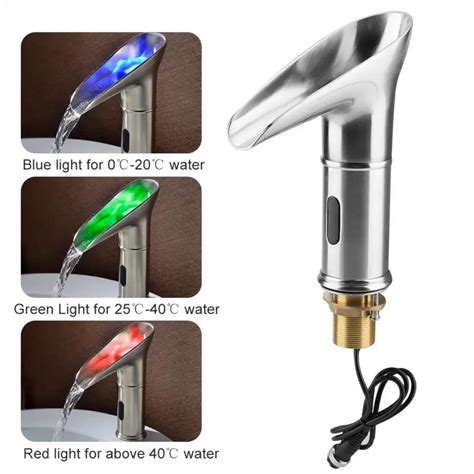 Led Automatic Faucet Sensor Touchless Motion Activated Bathroom Faucet