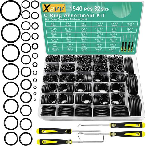 XBVV 1540 Pcs 32 Size O Rings Kit Nitrile Rubber Oring Assortment With