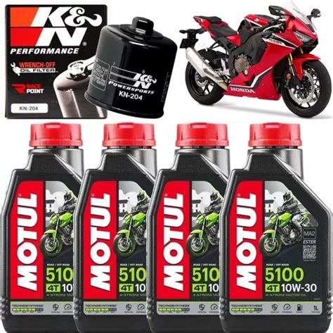 Kit Óleo Motul 5100 10w30 Filtro Oleo K n Honda Cbr1000rr Frete grátis